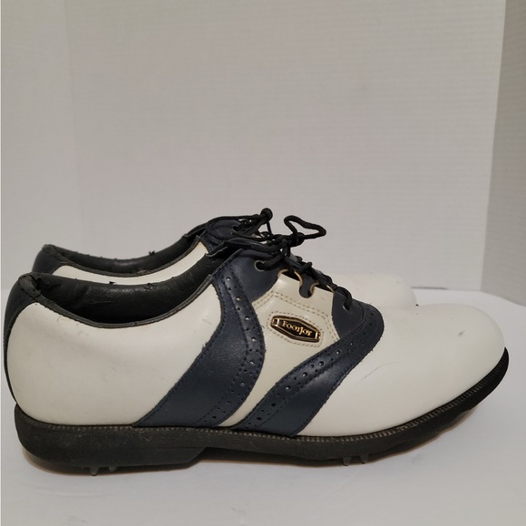 FootJoy AquaLites Black White Saddle Oxford  Men's Size 8.5 Golf - Picture 6 of 9